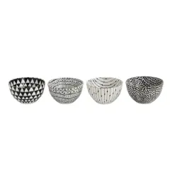 Hello Honey&reg; 5" White & Black Patterned Bowl Set