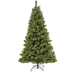 7ft. Pre-Lit Maine Pine Artificial Christmas Tree, Warm White LED Lights