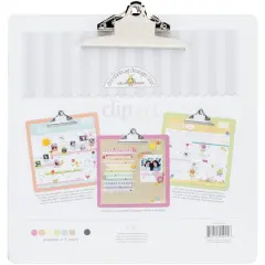 Doodlebug Design Inc.&trade; Clipart Lily White Monochromatic Clipboard
