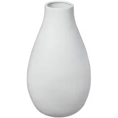 20" Modern Teardrop Ceramic Vase White