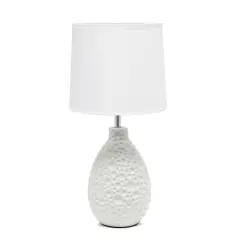Creekwood Home Essentix 14" Ceramic Teardrop Table Lamp White