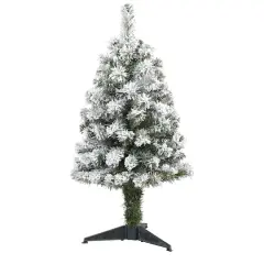 3ft. Unlit Flocked West Virginia Fir Artificial Christmas Tree