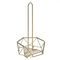 Kitchen Details 19" Geode Paper Towel Holder Satin Gold