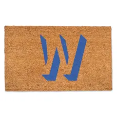Blue Shadow Monogram Natural Coir Doormat W
