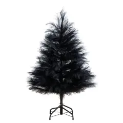 4ft. Artificial Halloween Black Pampas Grass Christmas Tree
