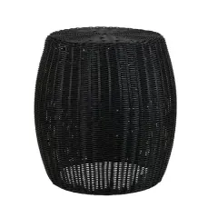 Household Essentials 18" Woven Storage End Table Black