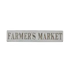 36" Beige Farmhouse Metal Wall Sign