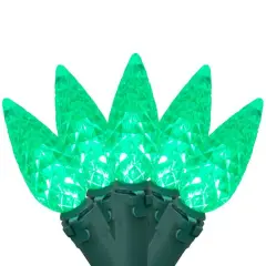 70ct. LED Faceted C6 Christmas String Lights Green