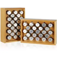 NEX&trade; Oumilen Free-Standing Bamboo Spice Organizer with 23 Glass Jars