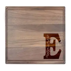 Floral Monogram Walnut Cutting Board E
