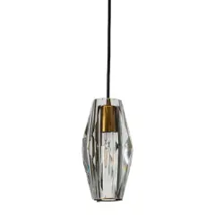 Hello Honey&reg; Robert Stevenson Lighting Celia Brushed Bronze Faceted Crystal & Metal Ceiling Light