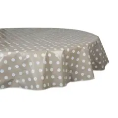 DII&reg; 70" Round Natural Polka Dot Vinyl Tablecloth