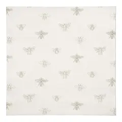 Delicate Bee Pattern Cotton Twill Napkin Gray/White