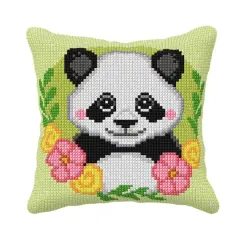 Orchidea Needlepoint Kit Cushion - Printed Canvas Panda