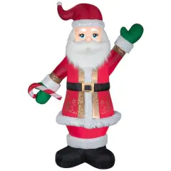 8ft. Airblown&reg; Inflatable Mixed Media Luxe Santa with Candy Cane