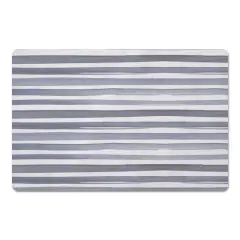Watercolor Stripes Floor Mat Blue/White