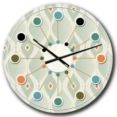 Designart 'Retro Abstract Drops X Mid-Century Modern Wall Clock