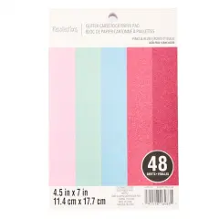 Pinks & Blues Glitter 4.5" x 7" Cardstock Paper by Recollections&trade;, 48 Sheets