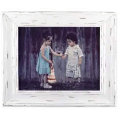 DII&reg; White Distressed 8" x 10" Picture Frame