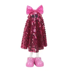 17" Standing Sequin Fabric Ghost with Bow Tabletop D&eacute;cor by Ashland&reg; Hot Pink
