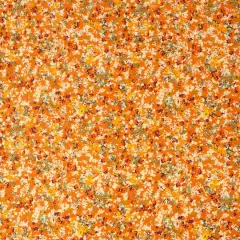 SINGER Orange Floral Packed Cotton Fabric