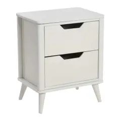 Hello Honey&reg; 26" Yume Mid Century Modern Solid Wood Nightstand with 2 Storage Drawers White Finish