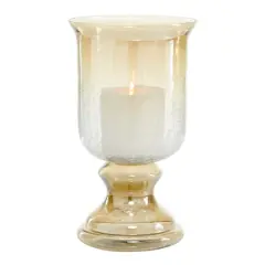 14" Brown Glass Traditional Candle Holder