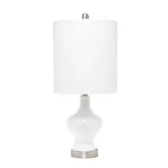 Lalia Home 22.5" Paseo Table Lamp with White Fabric Shade White and Linen White