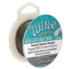 The Beadsmith&reg; Wire Elements&trade; 24 Gauge Tarnish Resistant Soft Temper Wire, 10yd. Hematite
