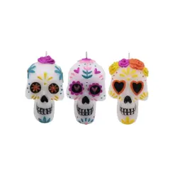 2.5" Day of the Dead Sugar Skull Shaped Candles, 3ct. by Ashland&reg;
