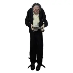 6ft. Lighted Animated Scary Butler Standing Halloween Decoration
