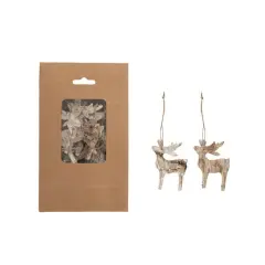 Hello Honey&reg; 15 Pack 3" Natural Birch Bark Deer Shaped Ornaments
