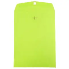 JAM Paper 9" x 12" Clasp Closure Colored Envelopes, 25ct. Ultra Lime Green