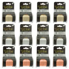 The Beadsmith&reg; Wire Elements&trade; 18 Gauge Tarnish Resistant Medium Temper Gold, Silver & Copper Wire, 12ct.
