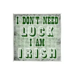 Stupell Industries Don't Need Luck I'm Irish Funny Plaid Wall Plaque Art