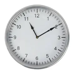 Hello Honey&reg; 14" Antique Nickel Finish Classic Round Metal Wall Clock