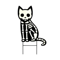 2.5ft. Black & White Skeleton Cat Metal Yard Stake by Ashland&reg;