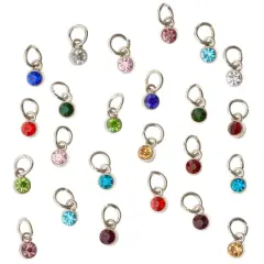 Mini Rhodium-Colored Glass Charm Mix by Bead Landing&trade;