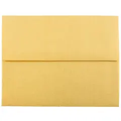 JAM Paper 4.375" x 5.75" Metallic Invitation Envelopes, 25ct. Gold Stardream