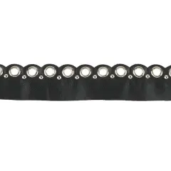 1 5/16" Black Scalloped Faux Leather Eyelet Trim by Celebrate It&reg; Fashion Mode