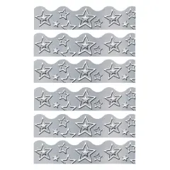 Trend Enterprises&reg; Terrific Trimmers&reg; I Heart Metal Silver Stars Border Trim, 234ft.