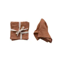Hello Honey&reg; 10" Square Stonewashed Linen Cocktail Napkins, 4ct. Rust