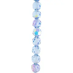 Preciosa Glass Crystal Round Beads, 8mm by Bead Landing&trade; Light Sapphire AB