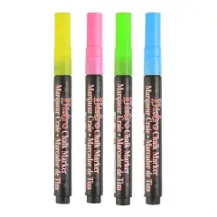 Marvy&reg; Uchida Bistro Fine Tip Fluorescent 4 Color Chalk Marker Set