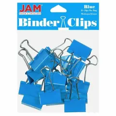 JAM Paper 1.25" Colorful Binder Clips, 30ct. Blue