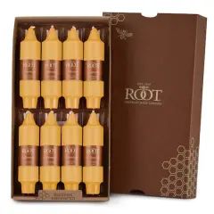 Root Candles 5" Unscented Smooth Collenette Taper Candles, 8ct. Butterscotch