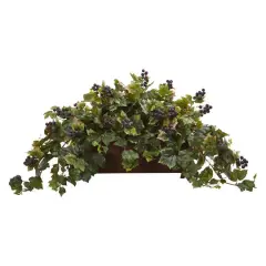 18" Grape Leaf in Rectangular Decorative Planter