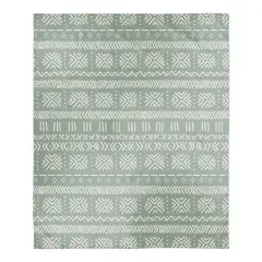 Sage Mudcloth 50" x 60" Sherpa Fleece Blanket