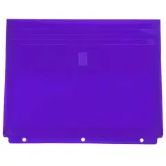 JAM Paper 9.75" x 11.5" Purple Plastic 3 Hole VELCRO&reg; Brand Enclosure Envelopes, 12ct.