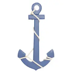 Blue Coastal Anchor Wood Wall D&eacute;cor